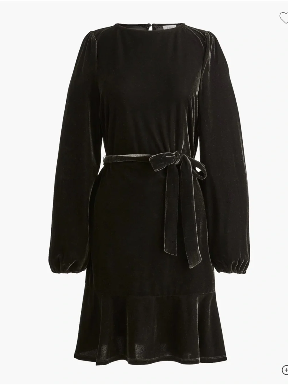 NWT! J. Crew Black Velvet Tie-Waist Mini Dress. Size Large.